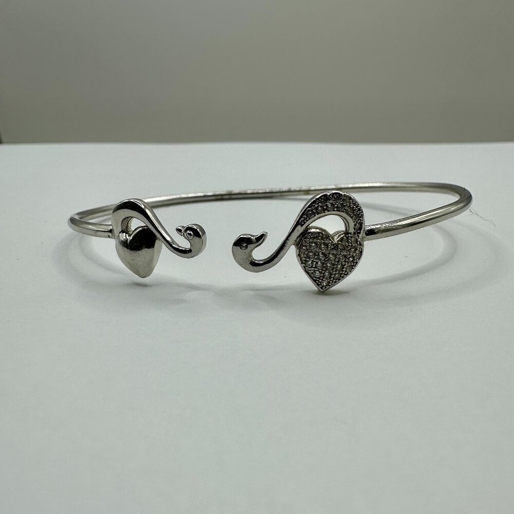 Solid 925 Vintage Art Design Torque Bangle Cuff - image 1